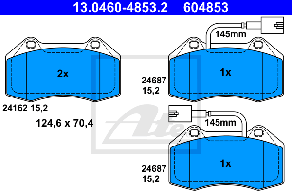 Set placute frana,frana disc 13.0460-4853.2 ATE