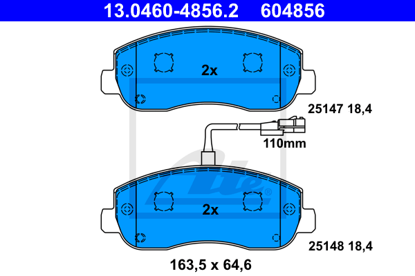 Set placute frana,frana disc 13.0460-4856.2 ATE