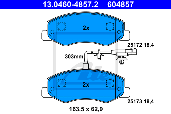 Set placute frana,frana disc 13.0460-4857.2 ATE