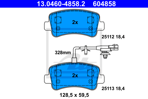 Set placute frana,frana disc 13.0460-4858.2 ATE