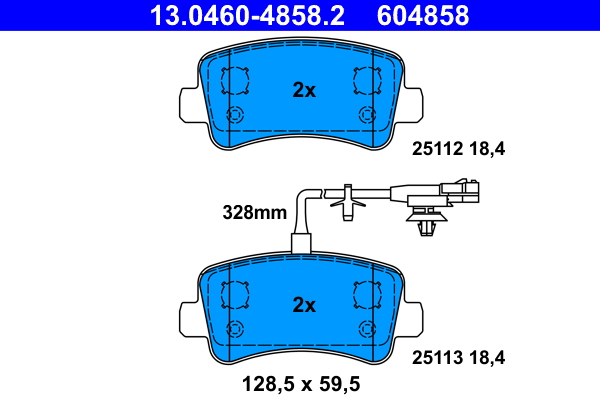 Set placute frana,frana disc 13.0460-4858.2 ATE