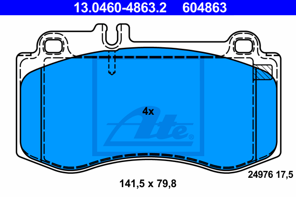 Set placute frana,frana disc 13.0460-4863.2 ATE