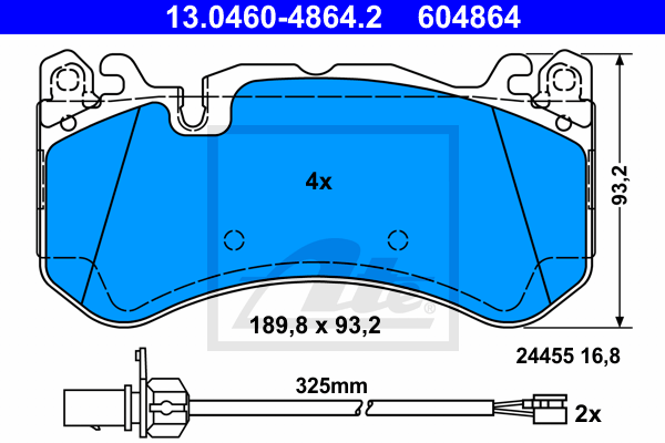 Set placute frana,frana disc 13.0460-4864.2 ATE