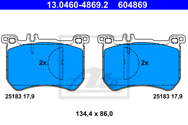 Set placute frana,frana disc 13.0460-4869.2 ATE