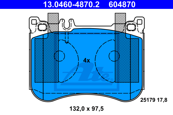 Set placute frana,frana disc 13.0460-4870.2 ATE