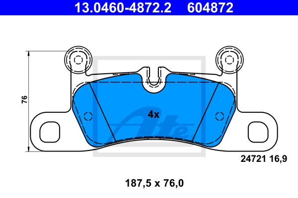 Set placute frana,frana disc 13.0460-4872.2 ATE