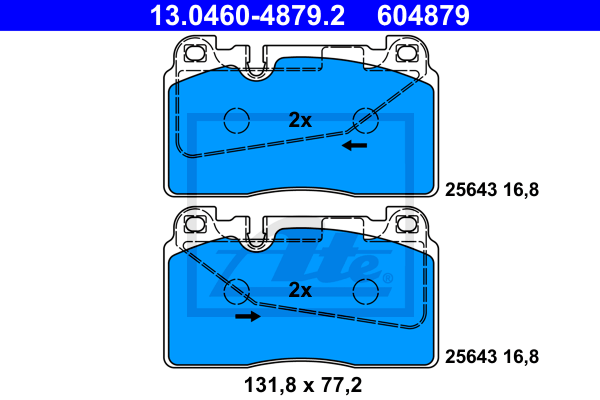 Set placute frana,frana disc 13.0460-4879.2 ATE