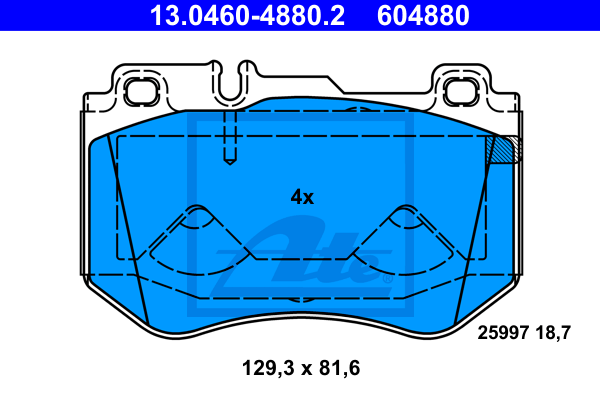 Set placute frana,frana disc 13.0460-4880.2 ATE