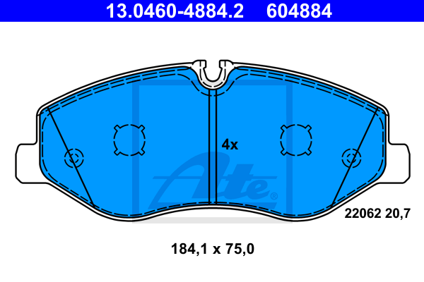 Set placute frana,frana disc 13.0460-4884.2 ATE