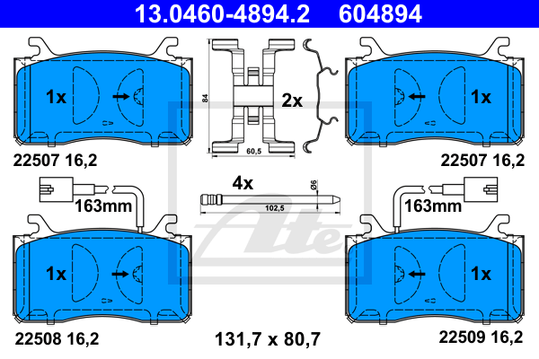 Set placute frana,frana disc 13.0460-4894.2 ATE