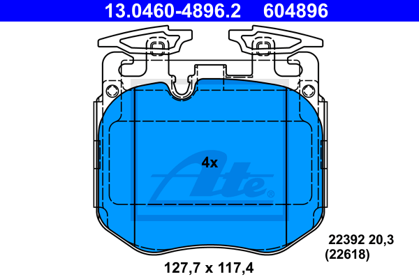 Set placute frana,frana disc 13.0460-4896.2 ATE