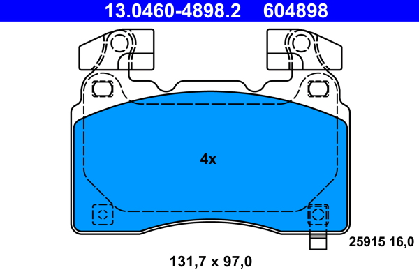 Set placute frana,frana disc 13.0460-4898.2 ATE