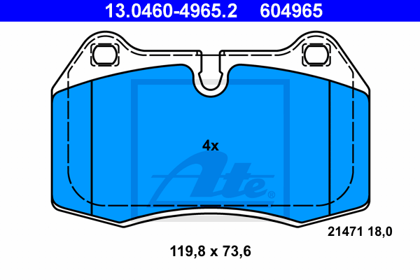 Set placute frana,frana disc 13.0460-4965.2 ATE