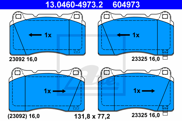 Set placute frana,frana disc 13.0460-4973.2 ATE