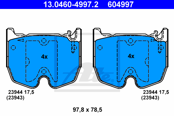 Set placute frana,frana disc 13.0460-4997.2 ATE