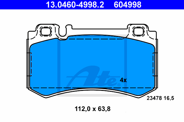 Set placute frana,frana disc 13.0460-4998.2 ATE