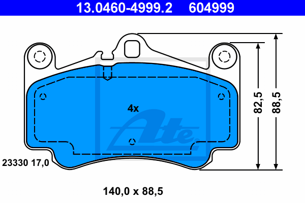 Set placute frana,frana disc 13.0460-4999.2 ATE