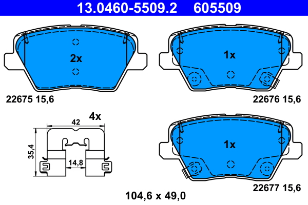 Set placute frana,frana disc 13.0460-5509.2 ATE