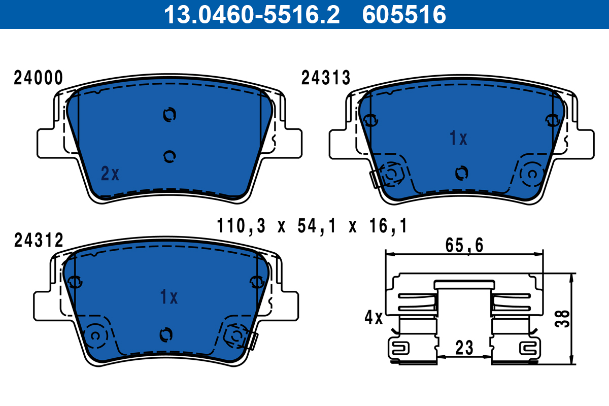 Set placute frana,frana disc 13.0460-5516.2 ATE