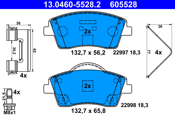 Set placute frana,frana disc 13.0460-5528.2 ATE