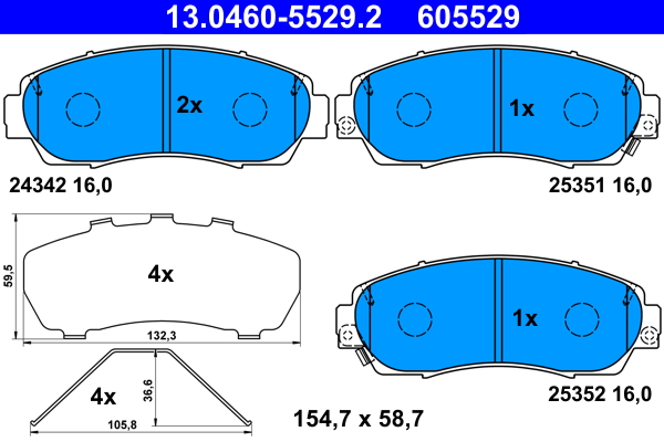 Set placute frana,frana disc 13.0460-5529.2 ATE