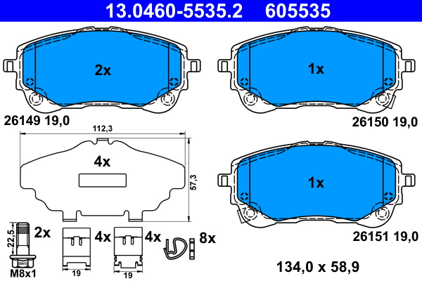 Set placute frana,frana disc 13.0460-5535.2 ATE