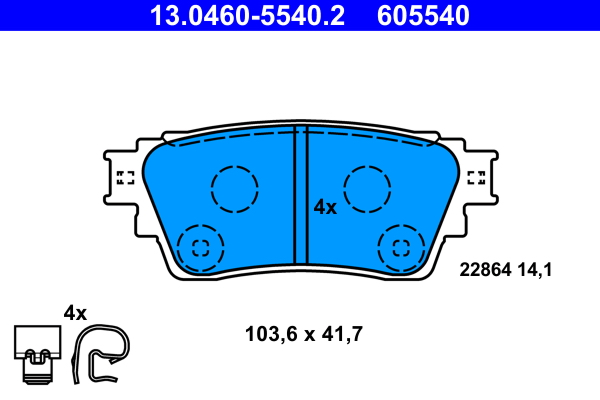 Set placute frana,frana disc 13.0460-5540.2 ATE