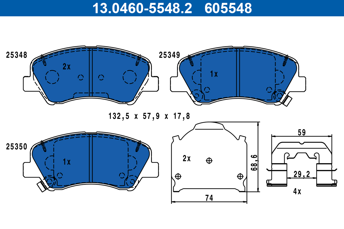 Set placute frana,frana disc 13.0460-5548.2 ATE