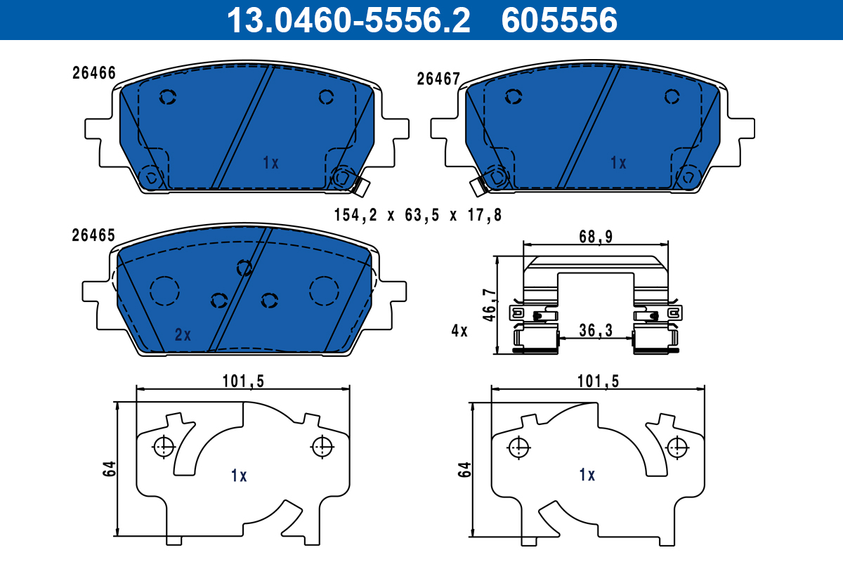 Set placute frana,frana disc 13.0460-5556.2 ATE