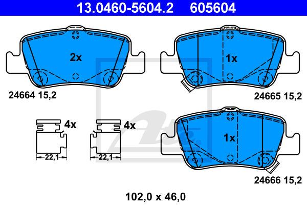 Set placute frana,frana disc 13.0460-5604.2 ATE