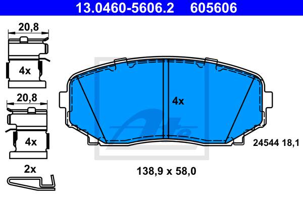 Set placute frana,frana disc 13.0460-5606.2 ATE