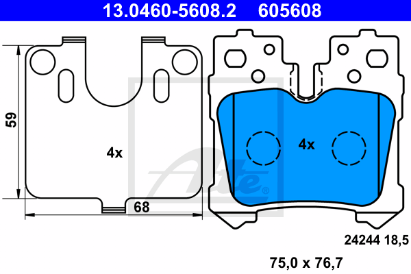 Set placute frana,frana disc 13.0460-5608.2 ATE