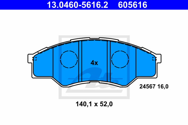 Set placute frana,frana disc 13.0460-5616.2 ATE