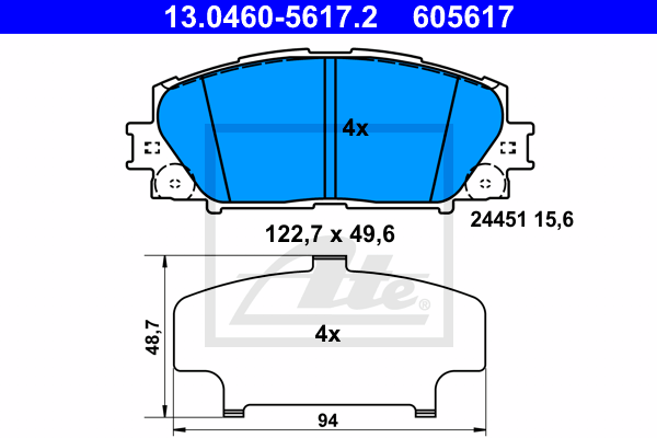 Set placute frana,frana disc 13.0460-5617.2 ATE