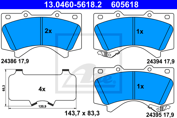 Set placute frana,frana disc 13.0460-5618.2 ATE