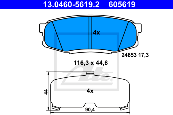 Set placute frana,frana disc 13.0460-5619.2 ATE