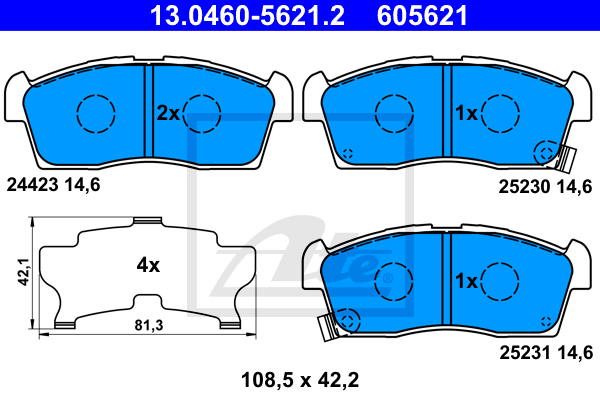 Set placute frana,frana disc 13.0460-5621.2 ATE