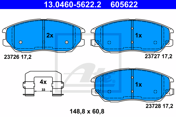 Set placute frana,frana disc 13.0460-5622.2 ATE