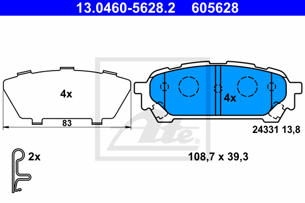 Set placute frana,frana disc 13.0460-5628.2 ATE