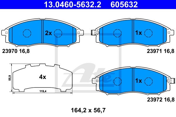 Set placute frana,frana disc 13.0460-5632.2 ATE