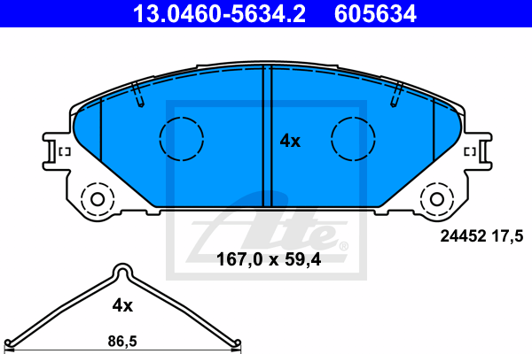 Set placute frana,frana disc 13.0460-5634.2 ATE