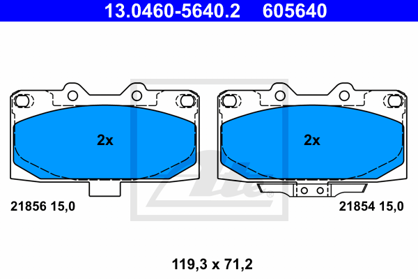 Set placute frana,frana disc 13.0460-5640.2 ATE