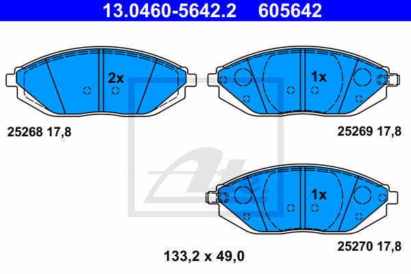 Set placute frana,frana disc 13.0460-5642.2 ATE