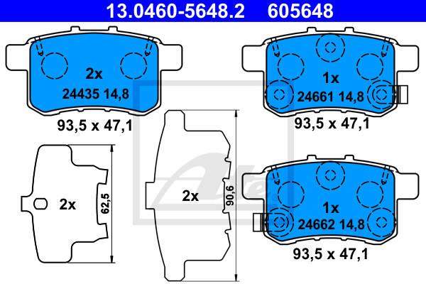 Set placute frana,frana disc 13.0460-5648.2 ATE