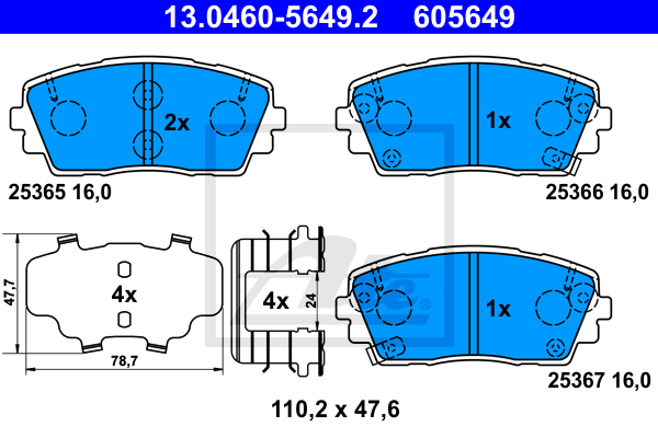 Set placute frana,frana disc 13.0460-5649.2 ATE