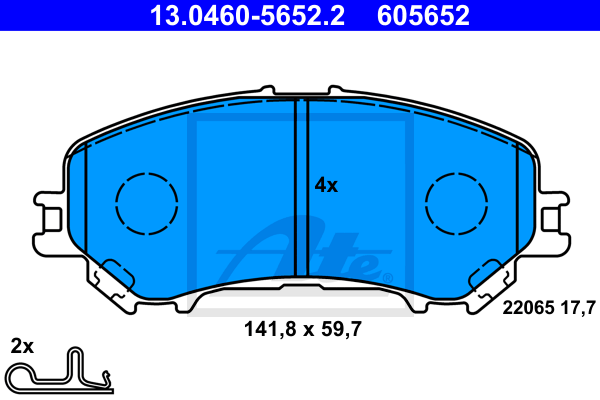 Set placute frana,frana disc 13.0460-5652.2 ATE