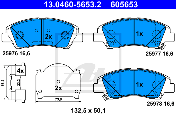 Set placute frana,frana disc 13.0460-5653.2 ATE