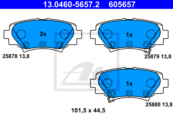 Set placute frana,frana disc 13.0460-5657.2 ATE