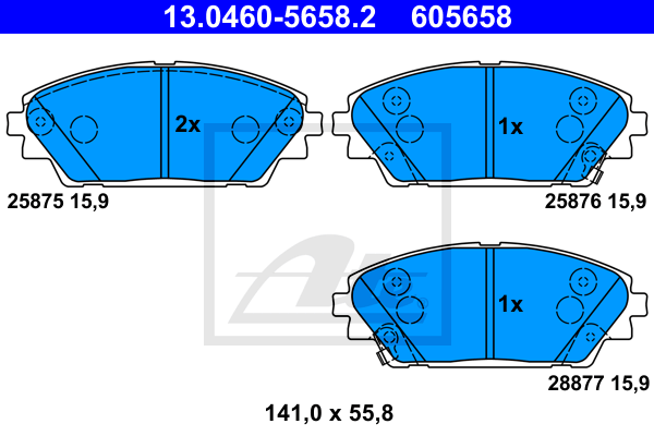 Set placute frana,frana disc 13.0460-5658.2 ATE