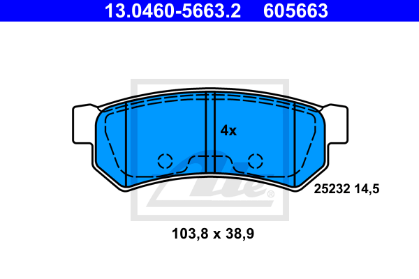 Set placute frana,frana disc 13.0460-5663.2 ATE